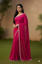 মাইক্রো জর্জেট স্টোন শাড়ি - Image 4