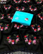 Embroidered Georgette Saree - Image 2